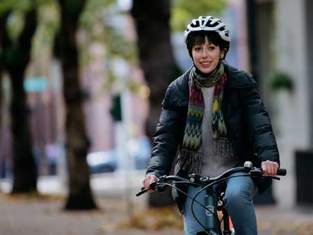 Seattle bicycle lawyer Raquel Glassner pictured with her new bicycle.